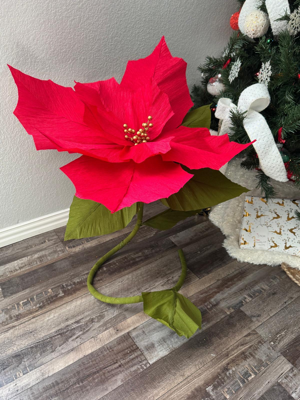 Giant paper poinsettias
