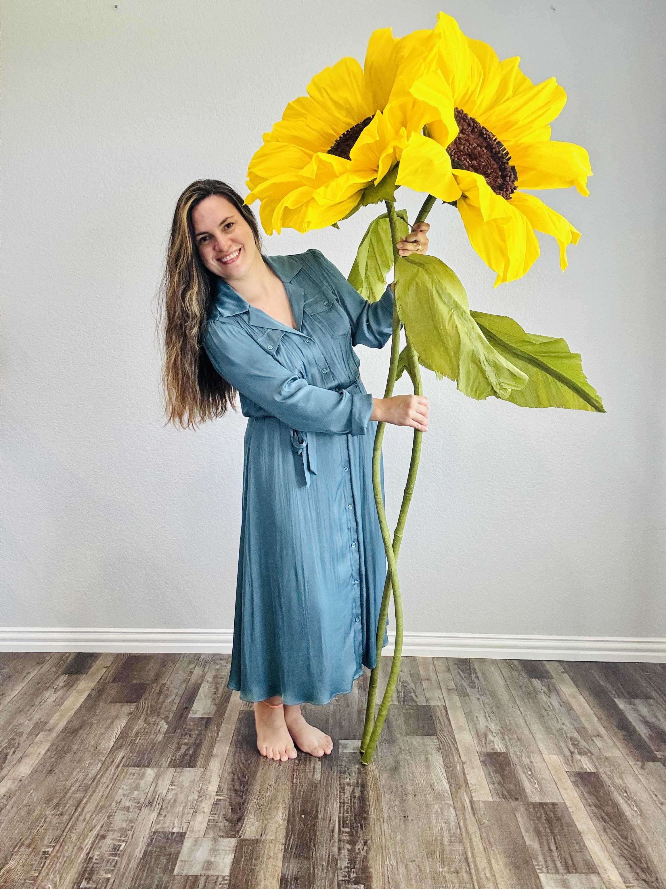Giant paper sunflowers